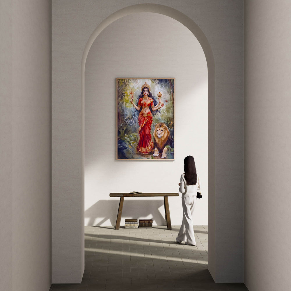 goddess-durga-with-lion-vastu-painting