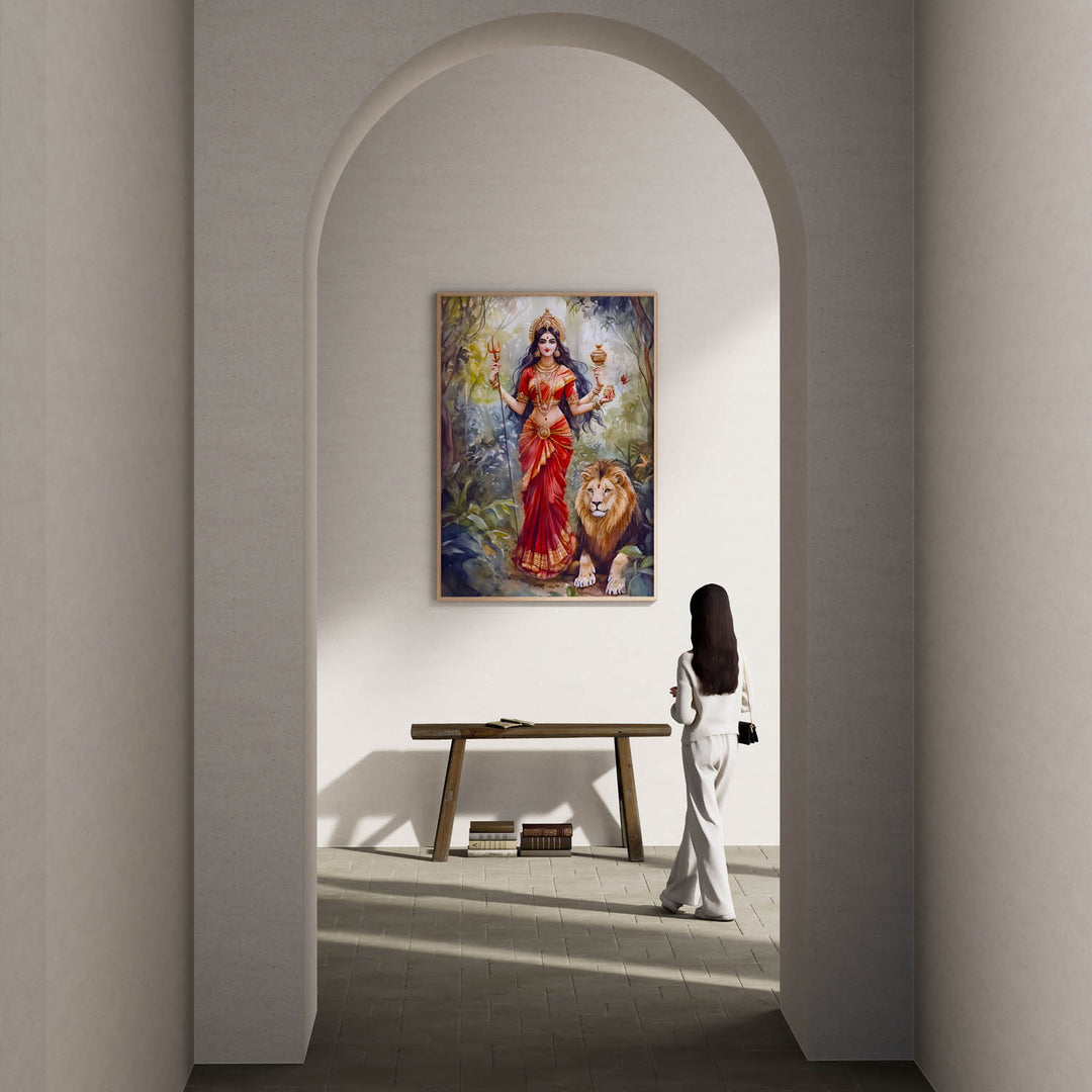 goddess-durga-with-lion-vastu-painting