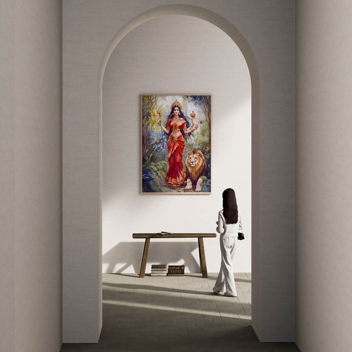 goddess-durga-with-lion-vastu-painting