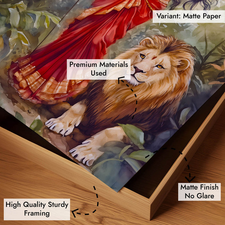 Goddess Durga with Lion - Vastu Painting