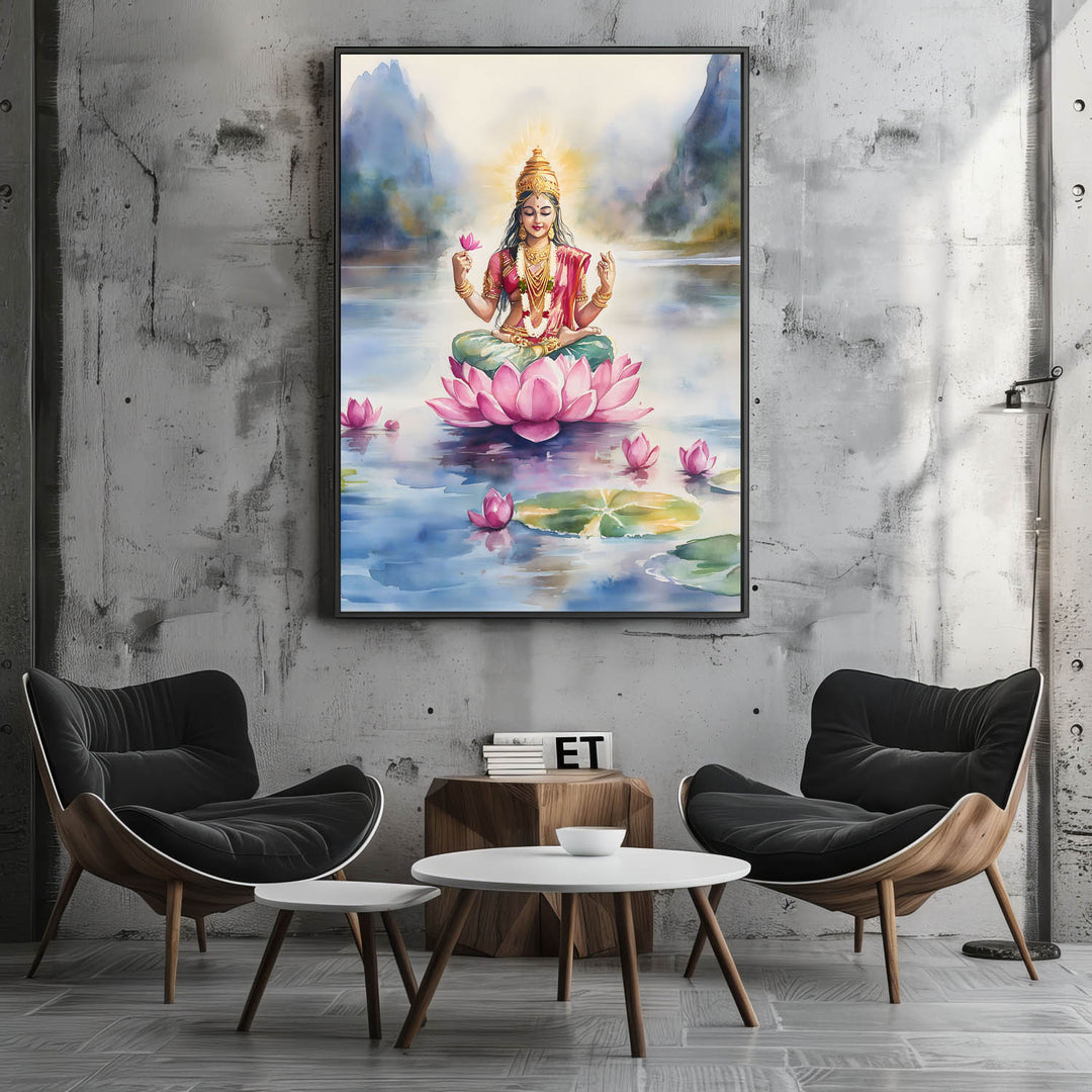 goddess-lakshmi-in-lake-vastu-painting