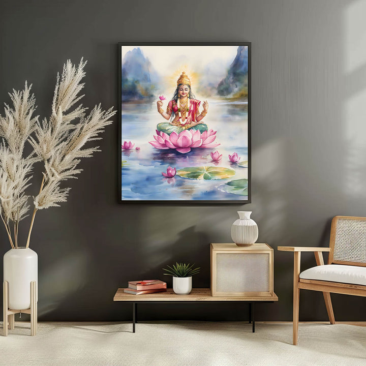 goddess-lakshmi-in-lake-vastu-painting