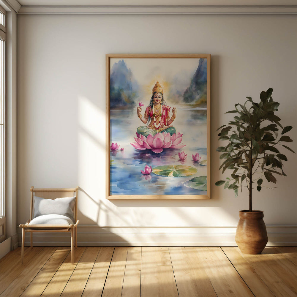 goddess-lakshmi-in-lake-vastu-painting