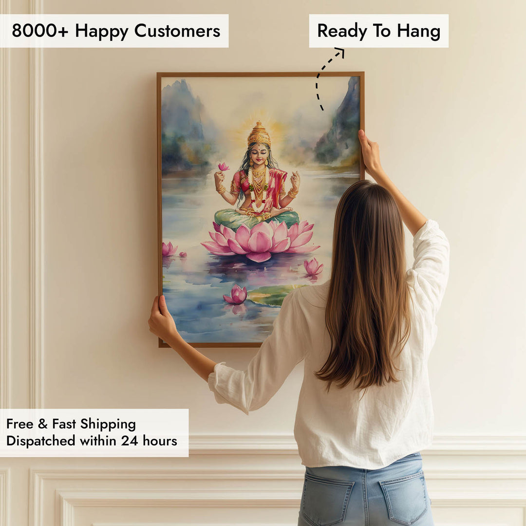 Goddess Lakshmi in Lake - Vastu Painting