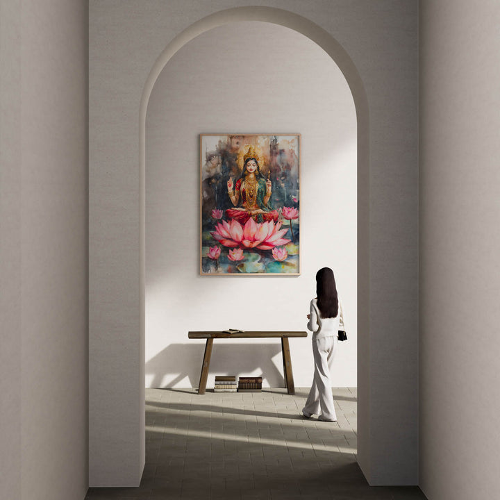 goddess-laxmi-amongst-lotuses-vastu-painting