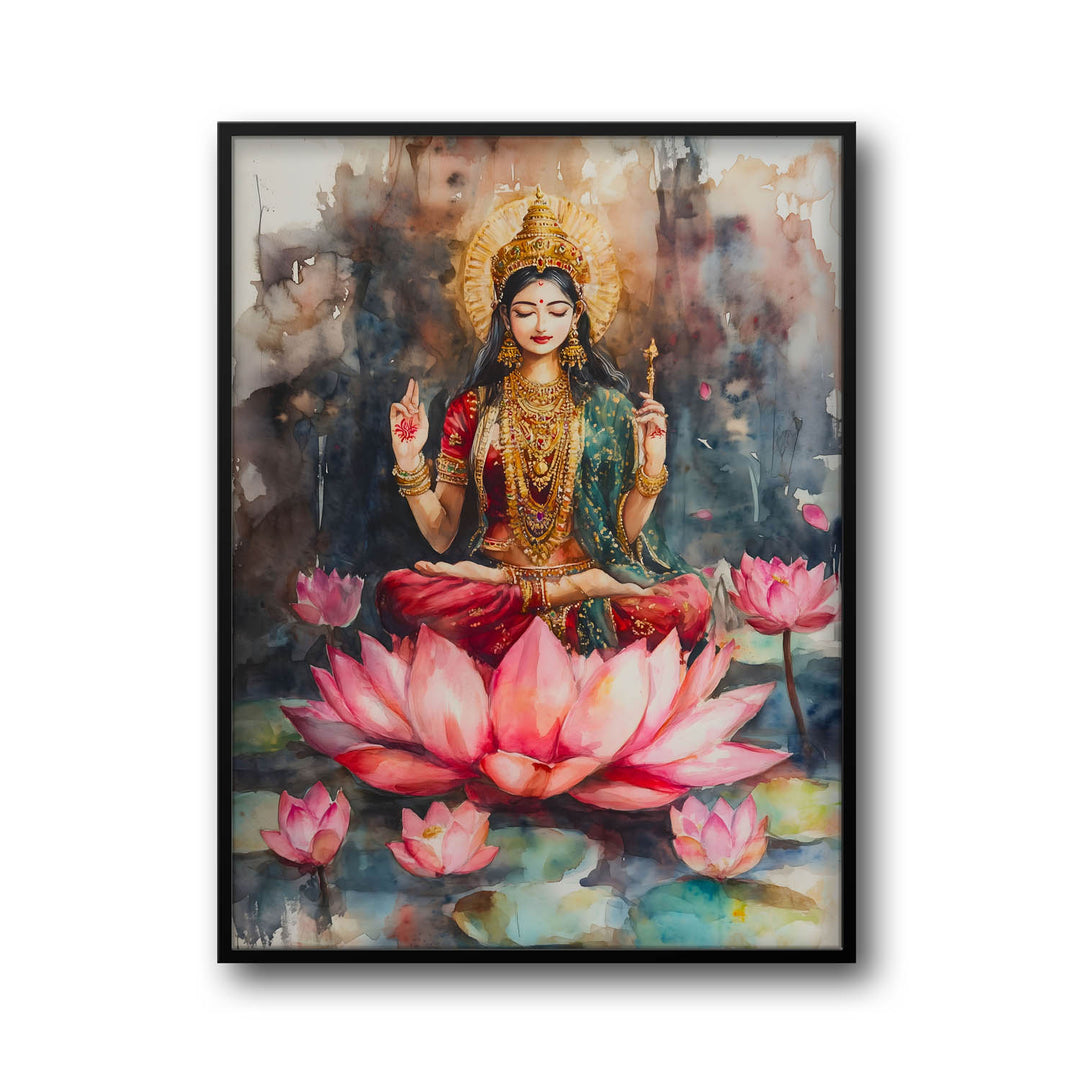 Goddess Laxmi amongst Lotuses - Vastu Painting