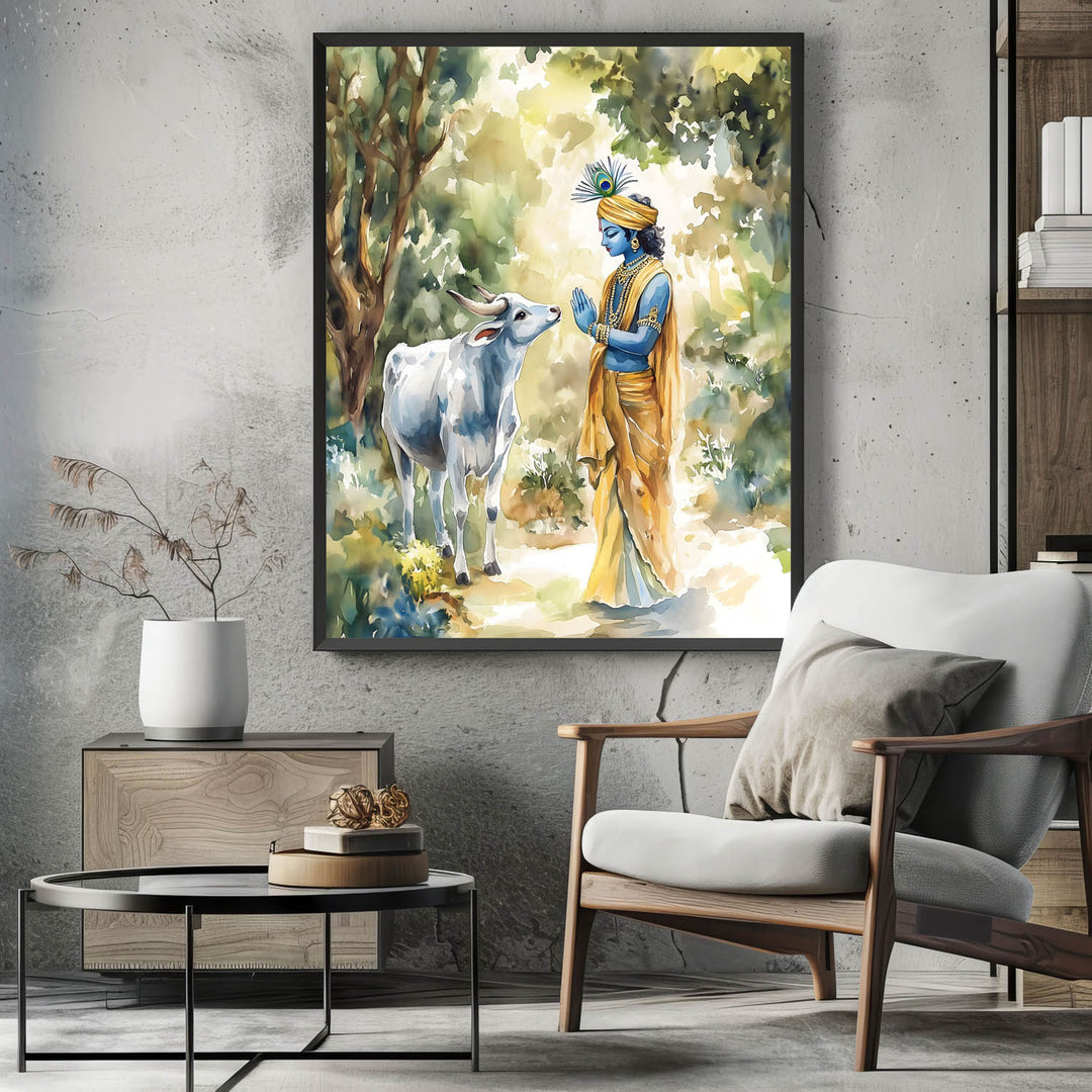 lord-krishna-with-cow-vastu-painting