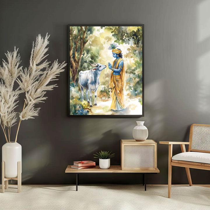 lord-krishna-with-cow-vastu-painting