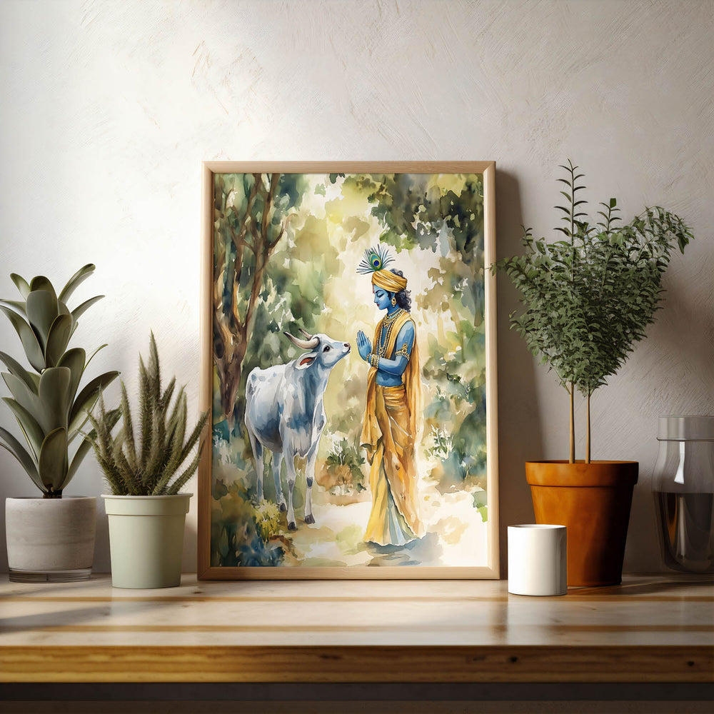 lord-krishna-with-cow-vastu-painting