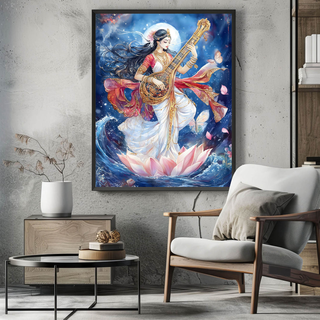 goddess-saraswati-dancing-vastu-painting