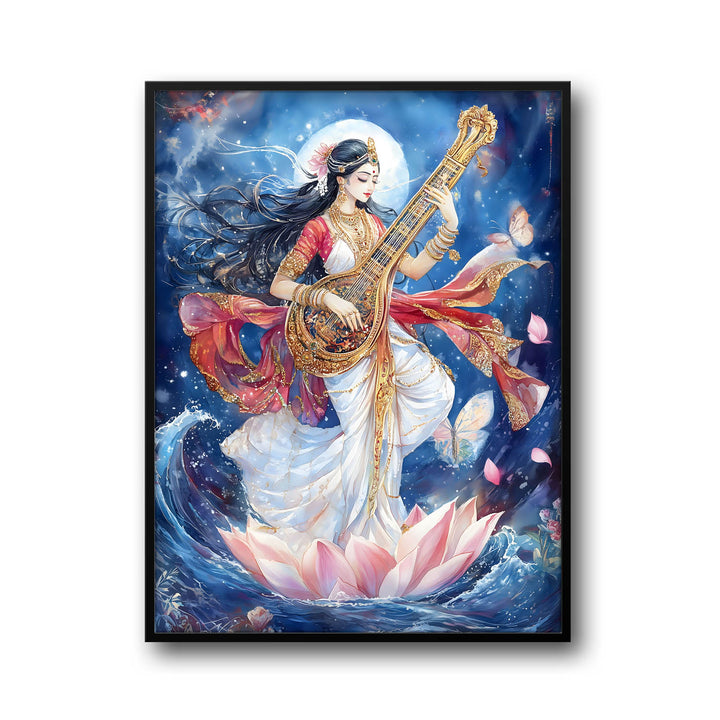 Goddess Saraswati Dancing - Vastu Painting
