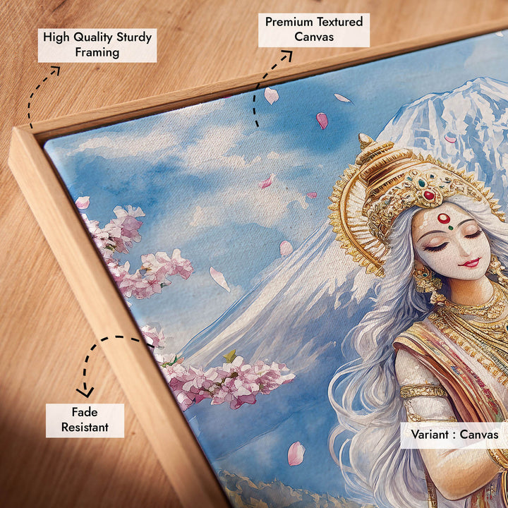 Goddess Saraswati in Himalaya  - Vastu Painting