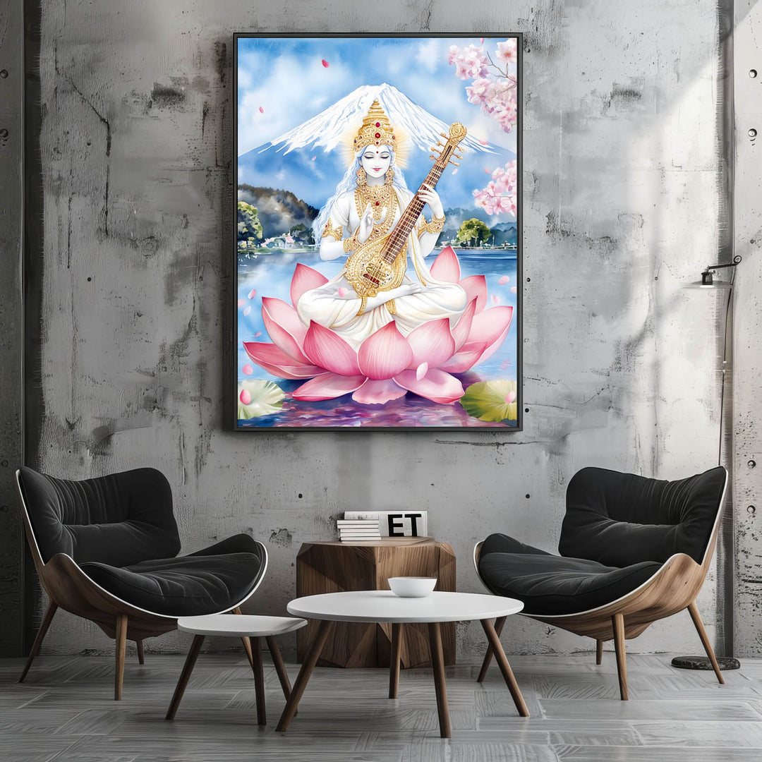 goddess-saraswati-on-lotus-vastu-painting