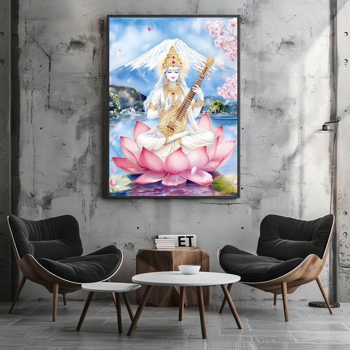 goddess-saraswati-on-lotus-vastu-painting