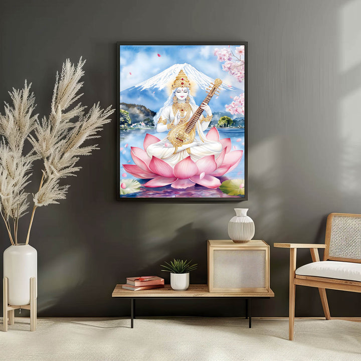goddess-saraswati-on-lotus-vastu-painting
