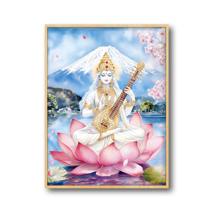 goddess-saraswati-on-lotus-vastu-painting