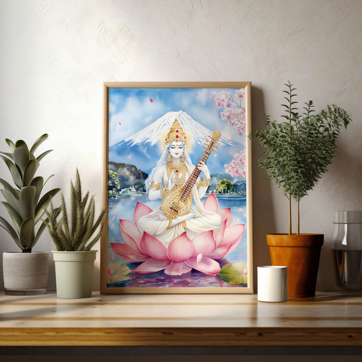goddess-saraswati-on-lotus-vastu-painting