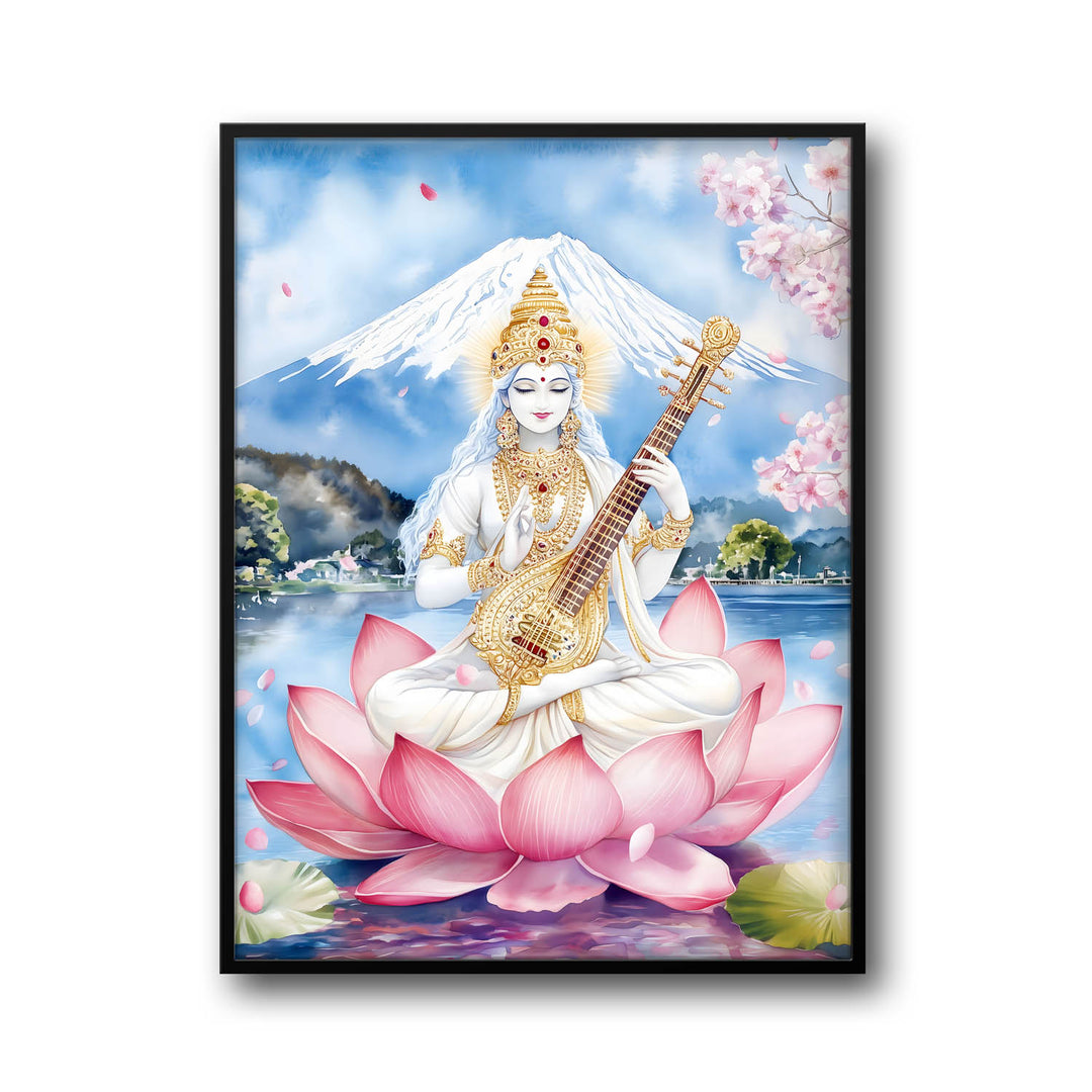 Goddess Saraswati on Lotus - Vastu Painting