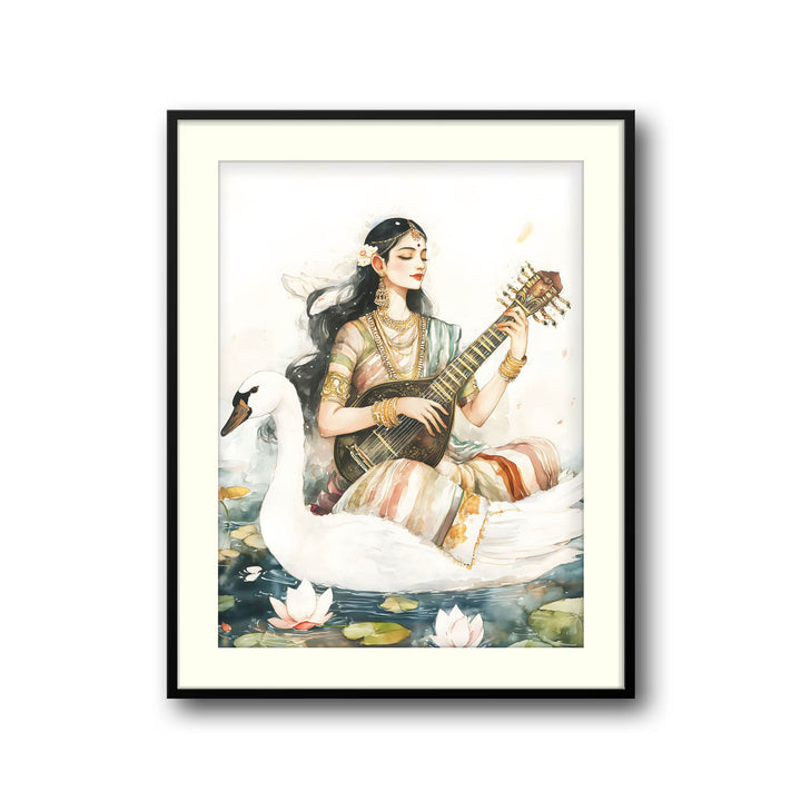 goddess-saraswati-sitting-on-swan-vastu-painting