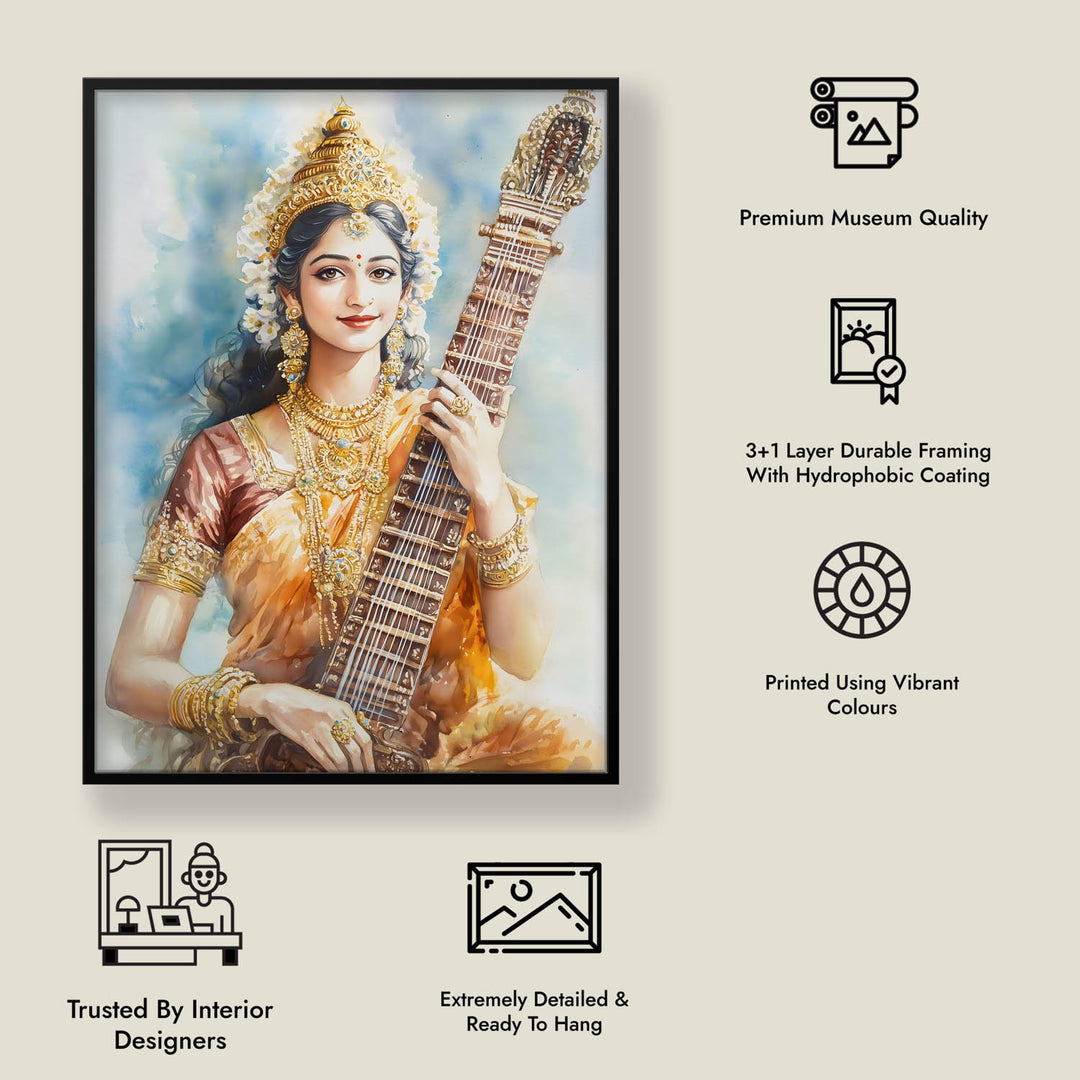 goddess-saraswati-with-sitar-vastu-painting