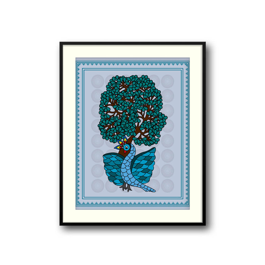 serene-peacock-gond-art