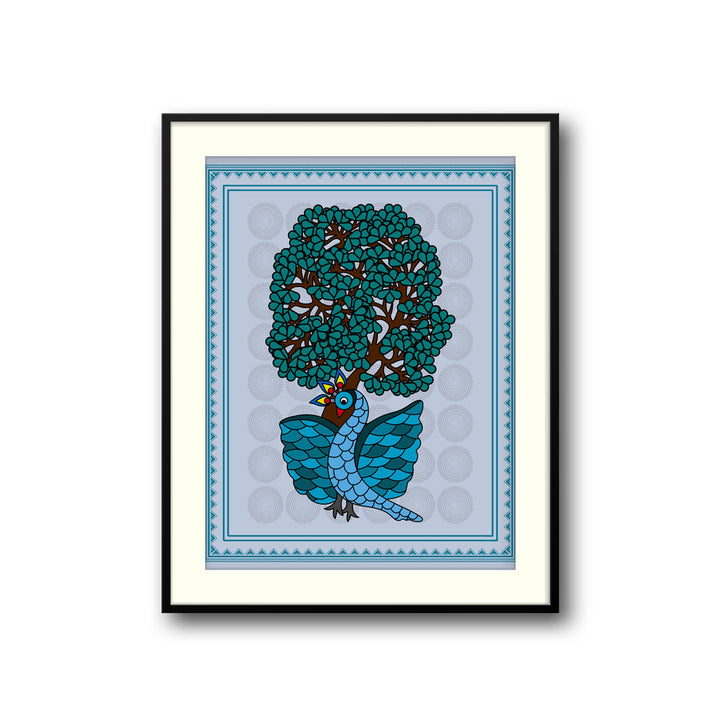 serene-peacock-gond-art