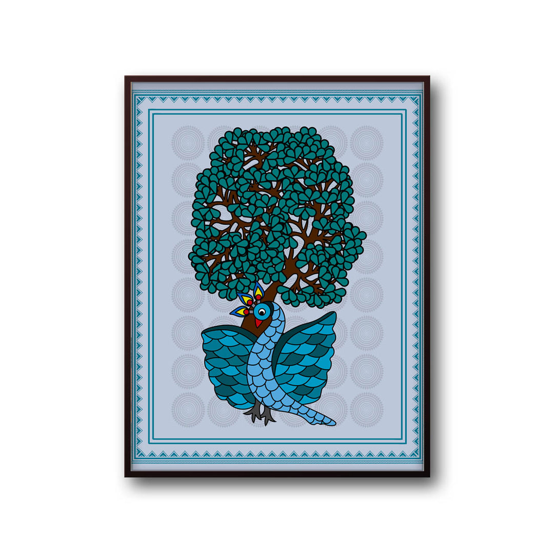 serene-peacock-gond-art