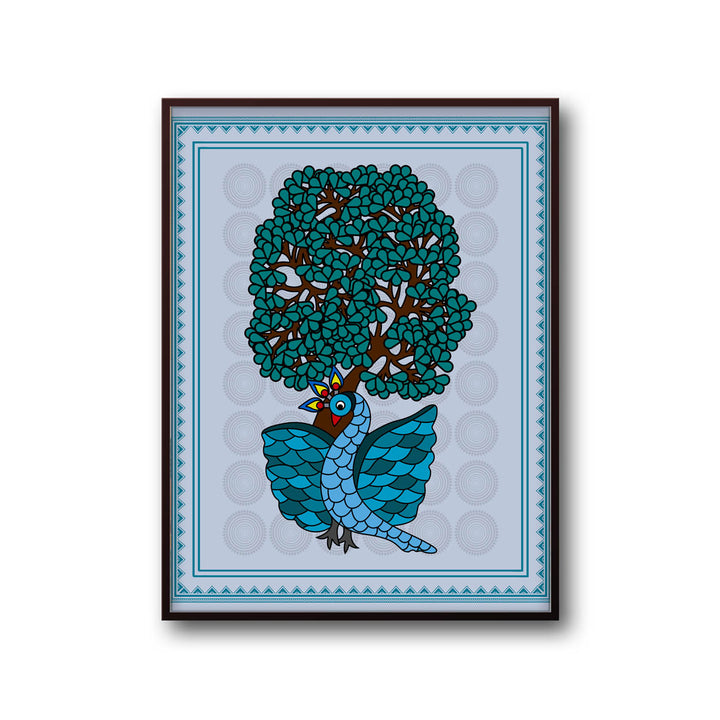 serene-peacock-gond-art