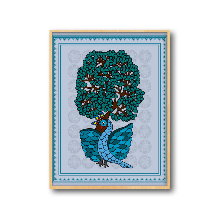 serene-peacock-gond-art