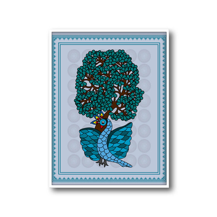 serene-peacock-gond-art
