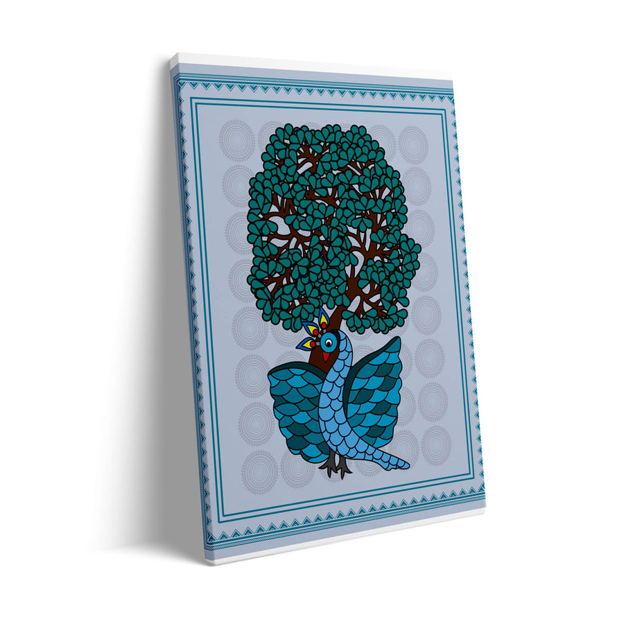 serene-peacock-gond-art