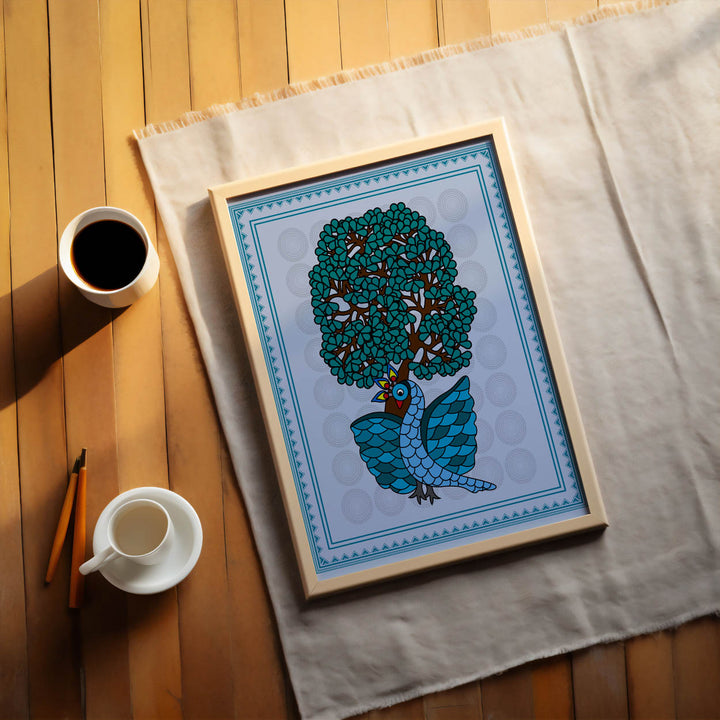serene-peacock-gond-art