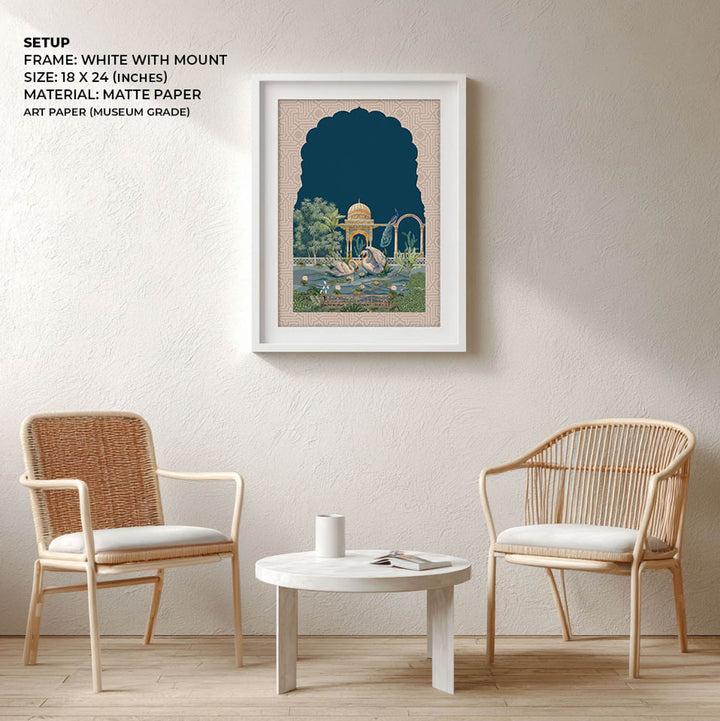 Dance of Swans - Mughal Art