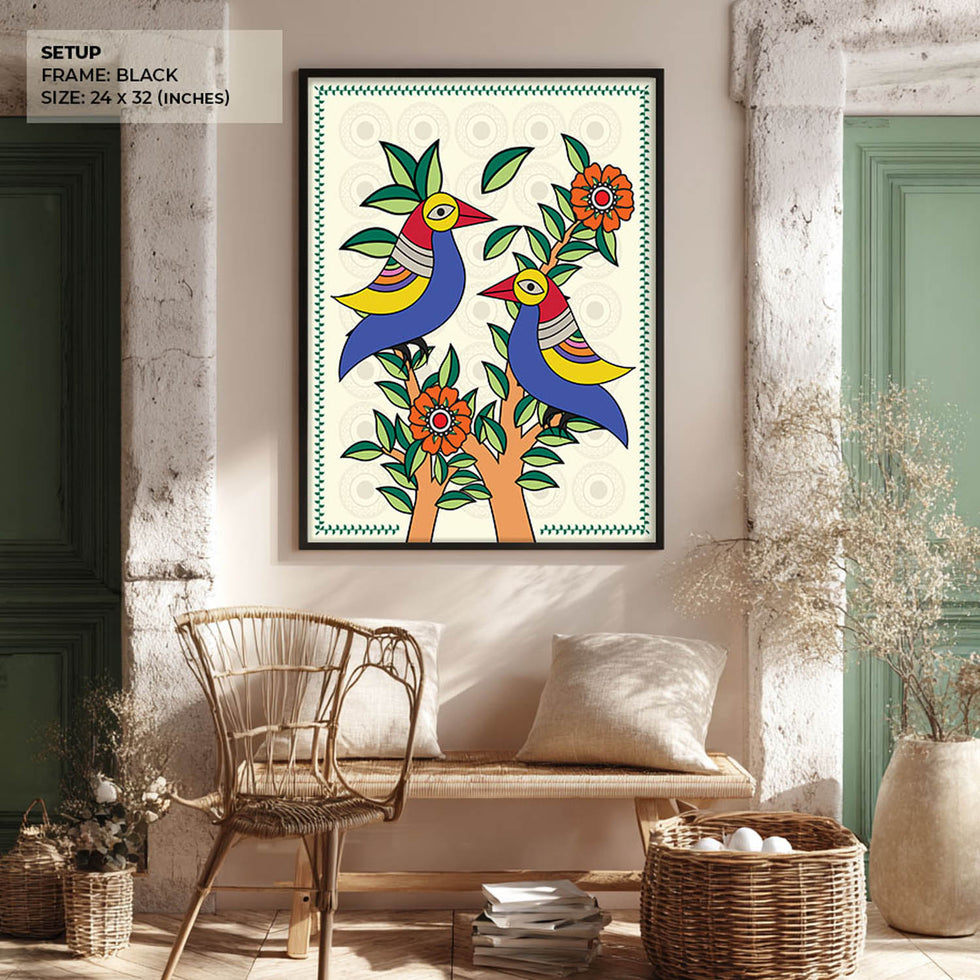 Indian Parrots - Madhubani Art
