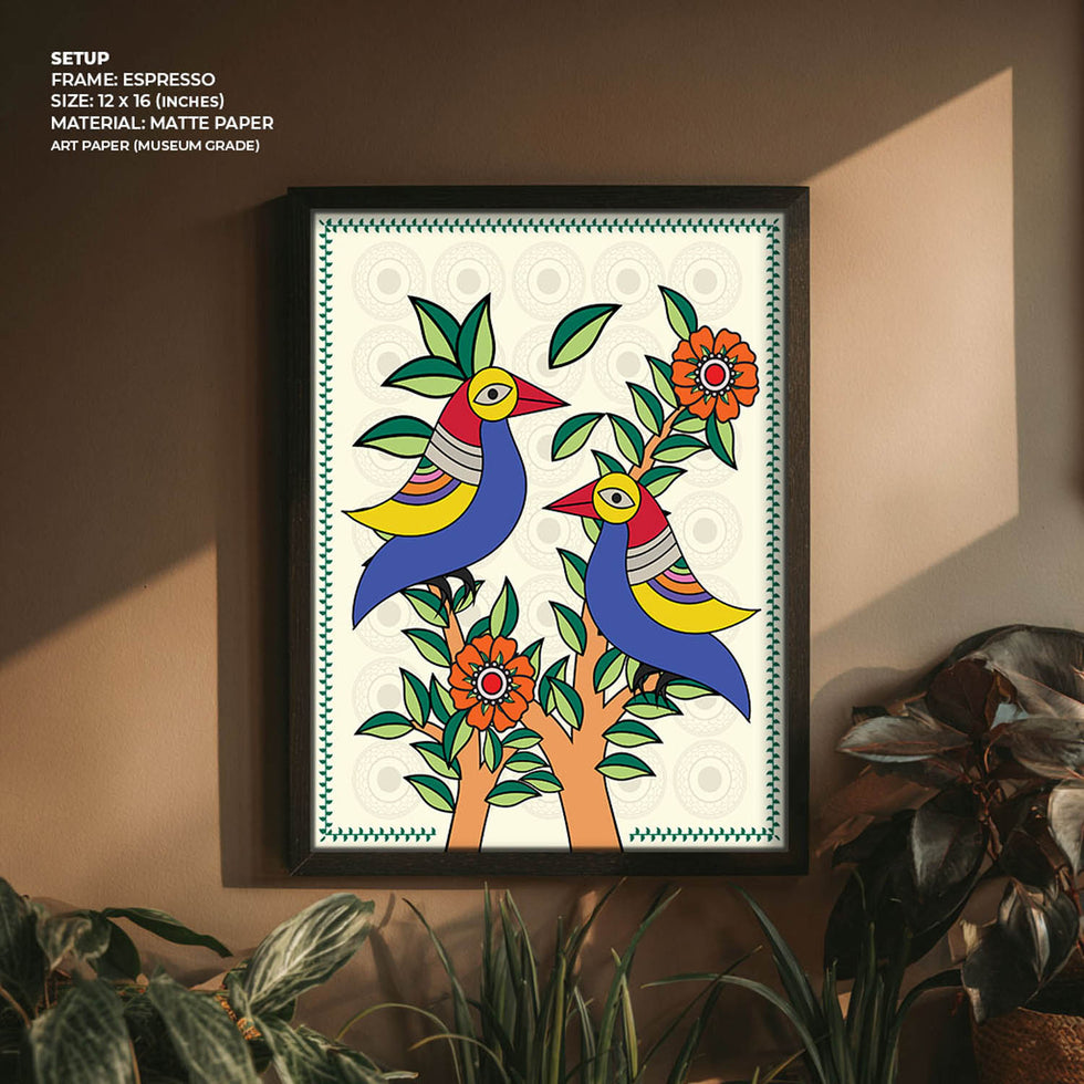 Indian Parrots - Madhubani Art