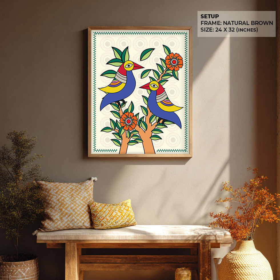 Indian Parrots - Madhubani Art