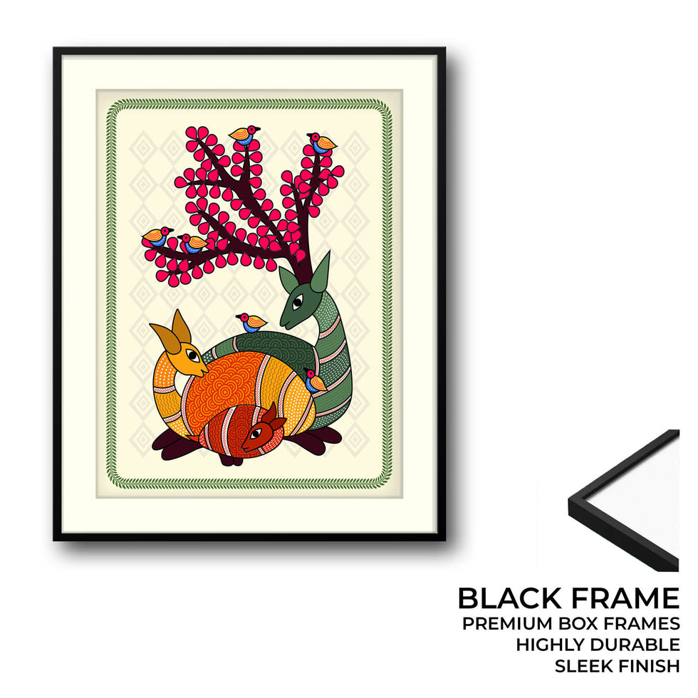 Majestic Deer - Madhubani Art