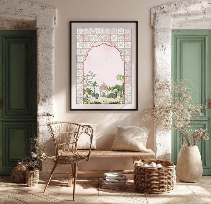 Peacock In Garden - Jharokha Art