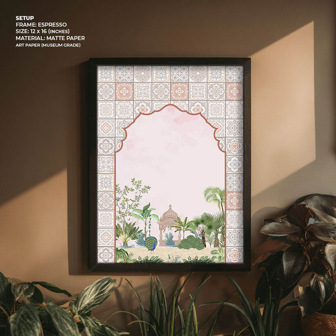 Peacock In Garden - Jharokha Art