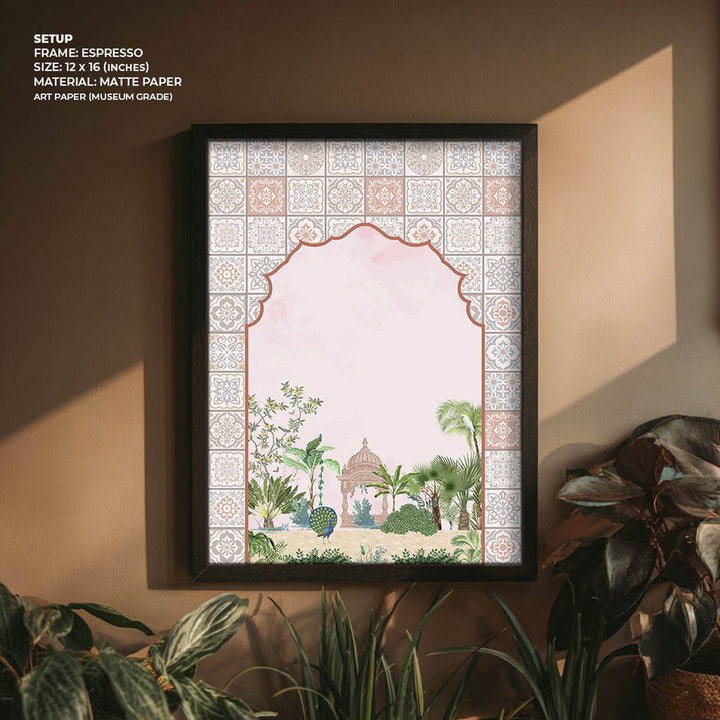 Peacock In Garden - Jharokha Art