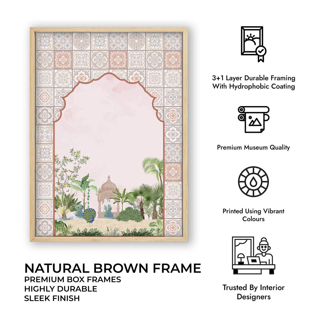 Peacock In Garden - Jharokha Art