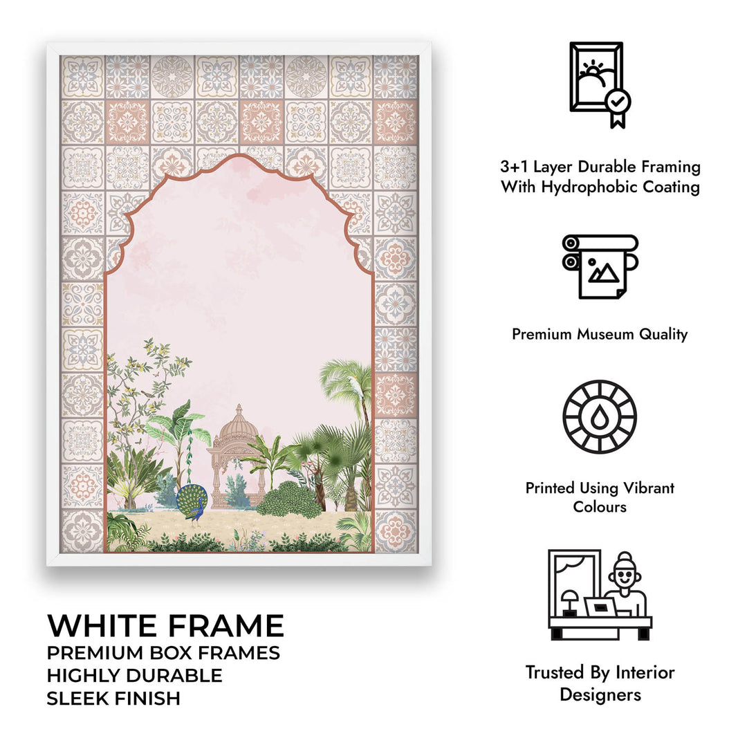 Peacock In Garden - Jharokha Art