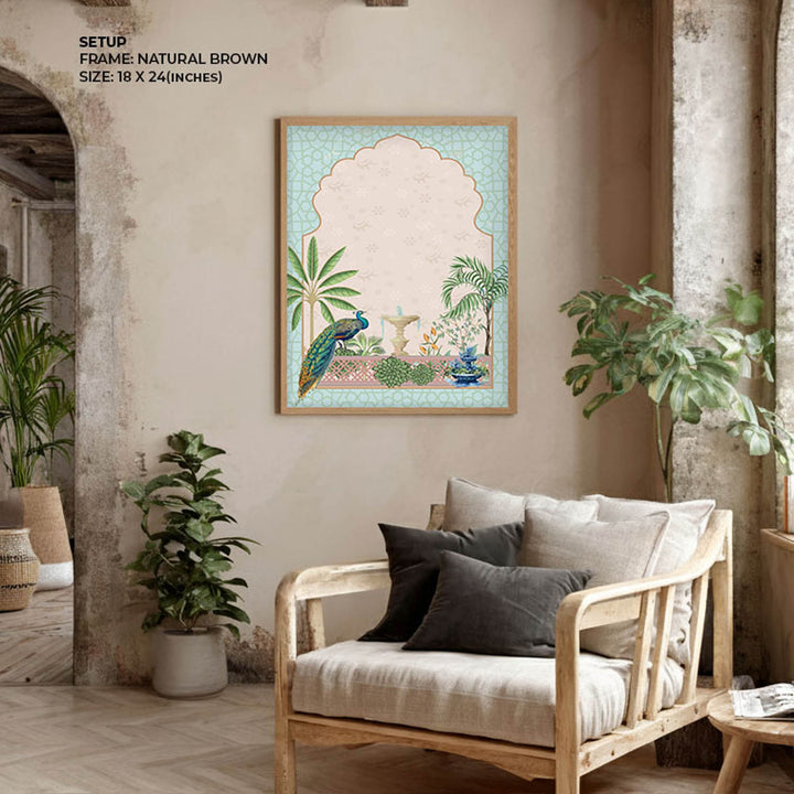 Peacock In Garden - Mughal Art