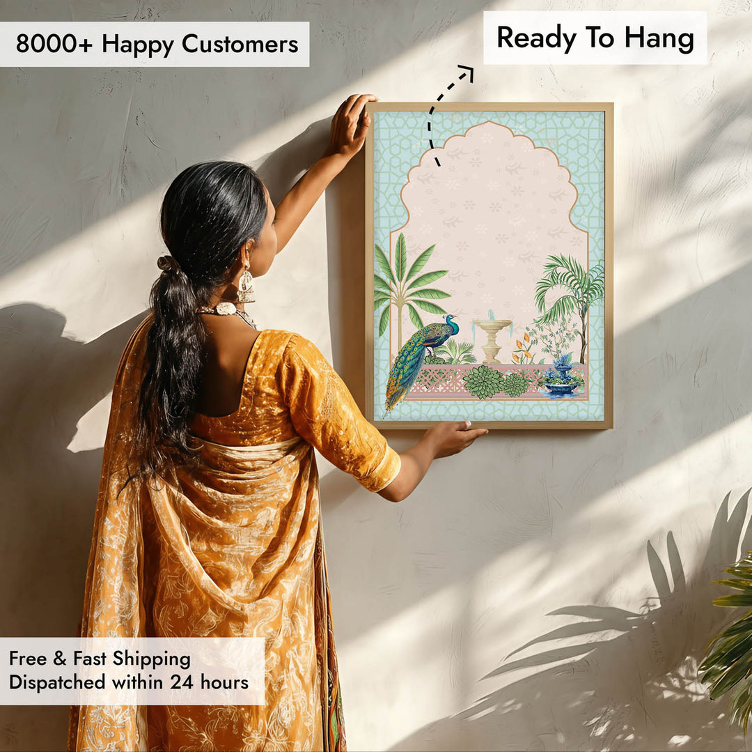 Peacock In Garden - Mughal Art