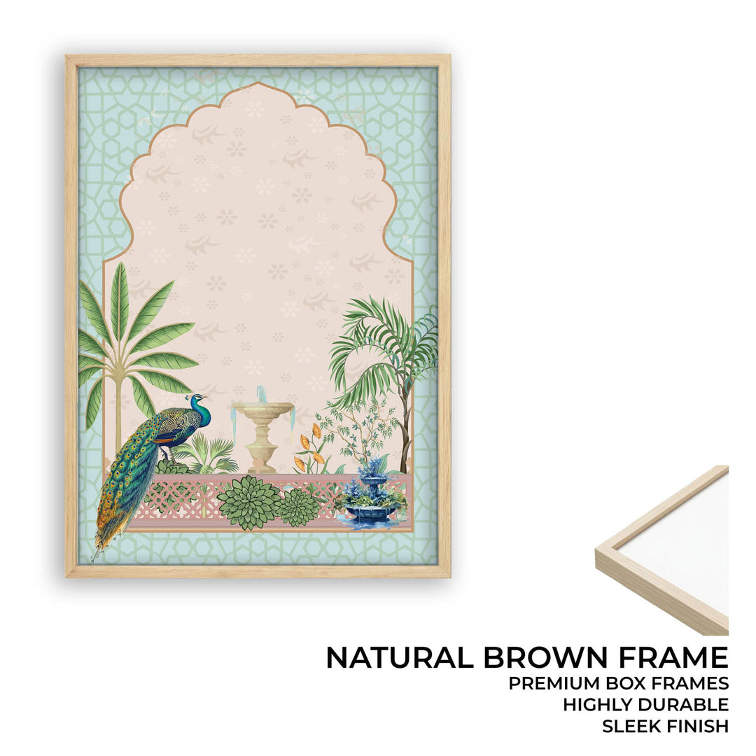 Peacock In Garden - Mughal Art
