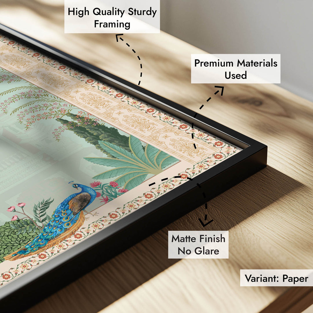 Peacock In Mughal Garden - Mughal Art