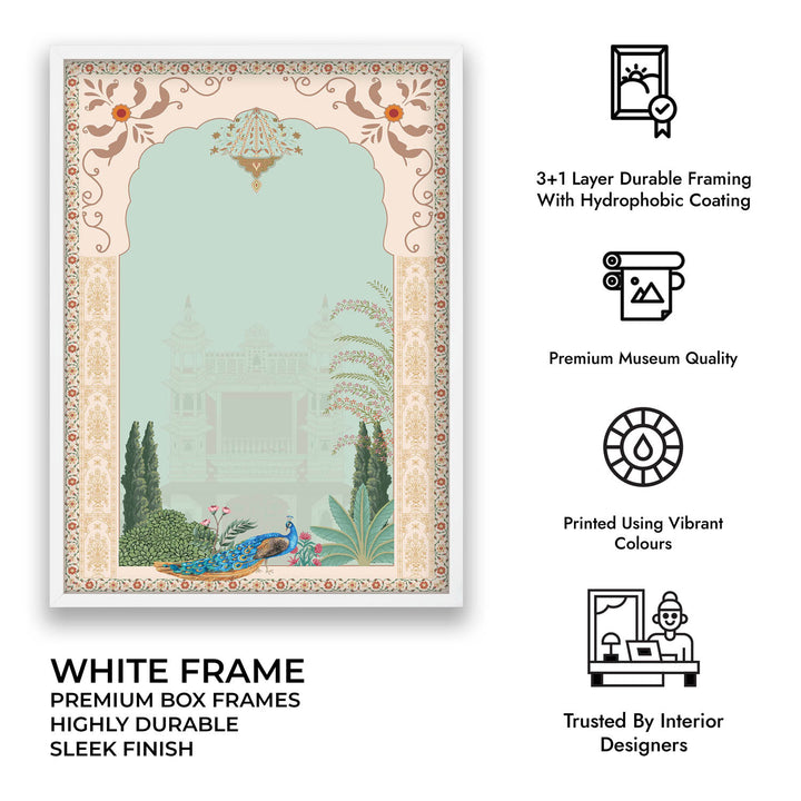 Peacock In Mughal Garden - Mughal Art