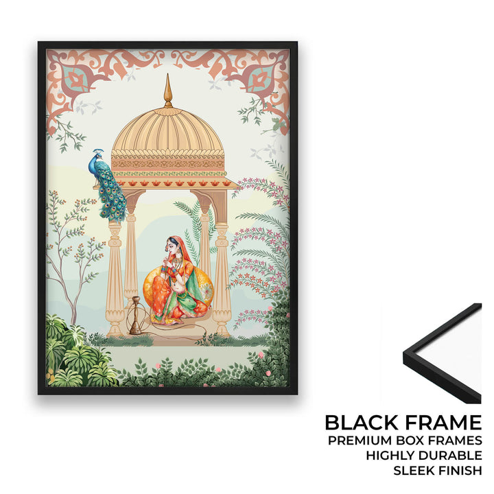 Queen &amp; Peacock - Mughal Art