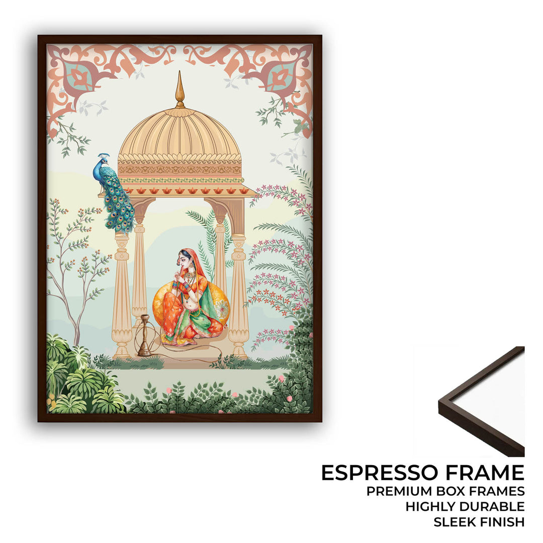 Queen &amp; Peacock - Mughal Art