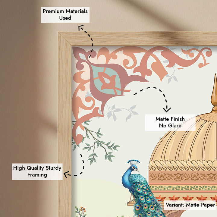 Queen &amp; Peacock - Mughal Art